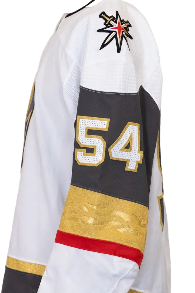 Game-Issued: #54 Jermaine Loewen White Preseason Set Jersey 2021/22 Season-15583 - Vegas Team Store