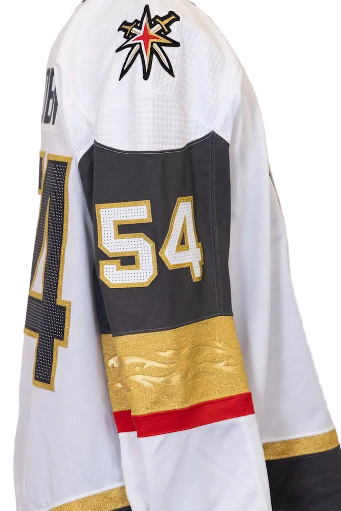Game-Issued: #54 Jermaine Loewen White Preseason Set Jersey 2021/22 Season-15583 - Vegas Team Store