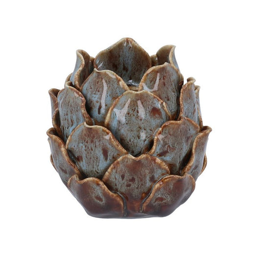 Gisela Graham Artichoke Tealight Holder - Blue/Brown