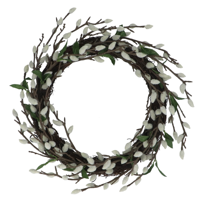 Gisela Graham Spring Wreath - Faux Pussy Willow