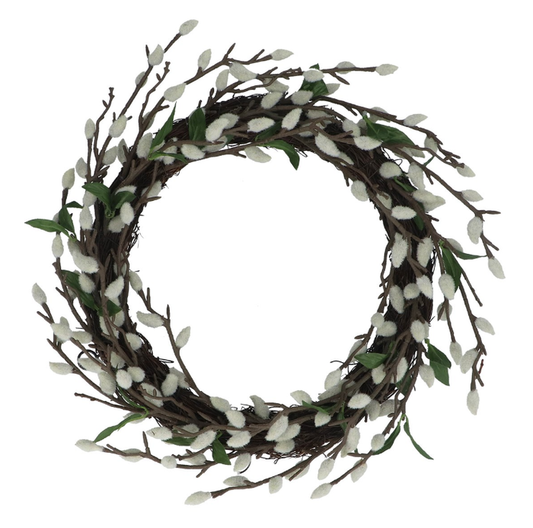 Gisela Graham Spring Wreath - Faux Pussy Willow