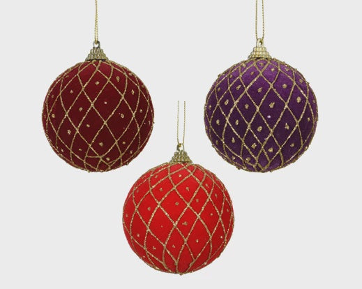 Glitter Net Foam Bauble - 8cm