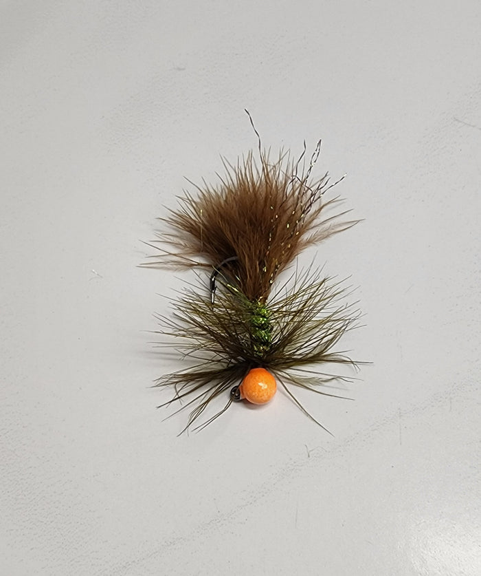 Glow orange/ Brown olive