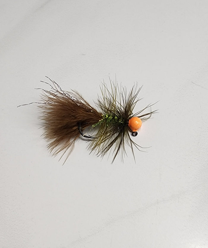 Glow orange/ Brown olive