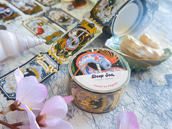 Gold Foil Deep Sea Ticket Washi Tape