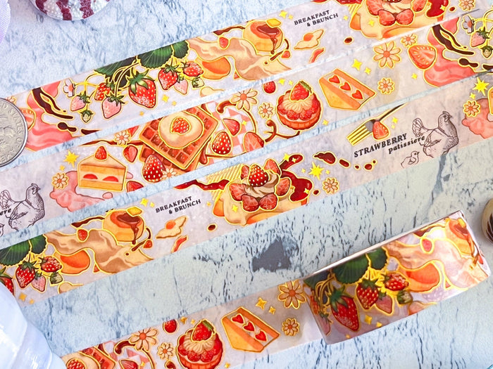 Gold Foil Strawberry Washi Tape