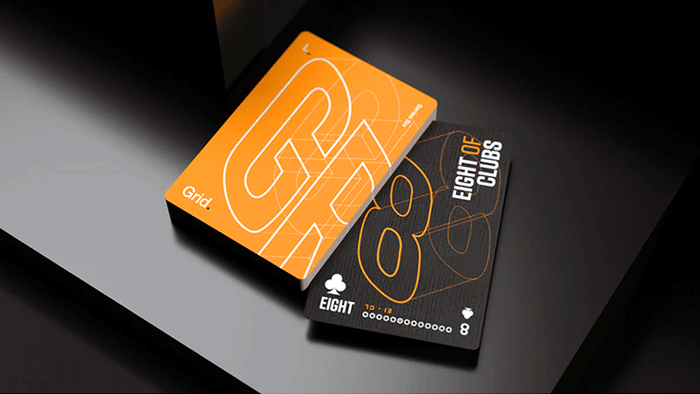 Grid Series Six Typographic Playing Cards