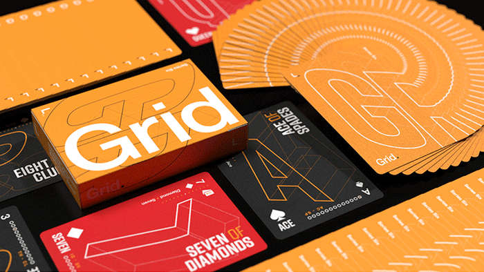 Grid Series Six Typographic Playing Cards