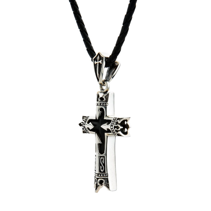 Gothic knight cross jewelry sterling silver handcrafted pendant