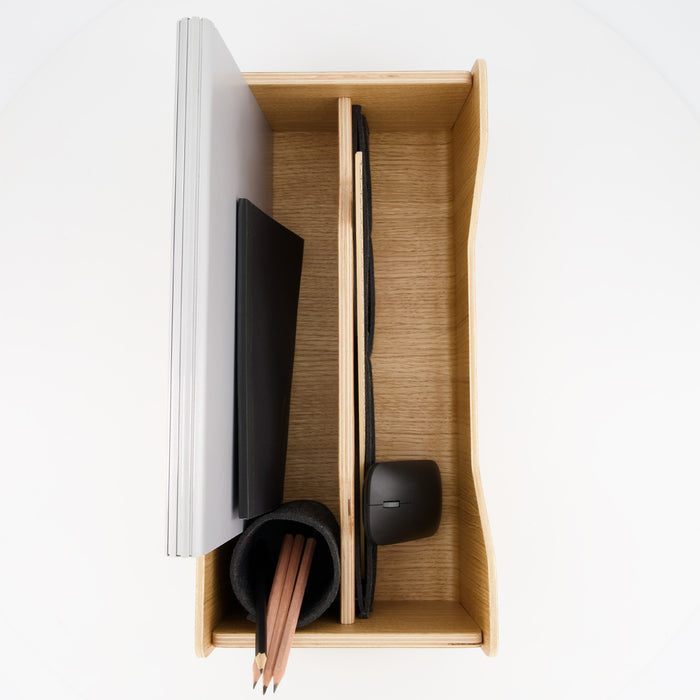 Gustav Dot desk organizer – top view showing compartment layout