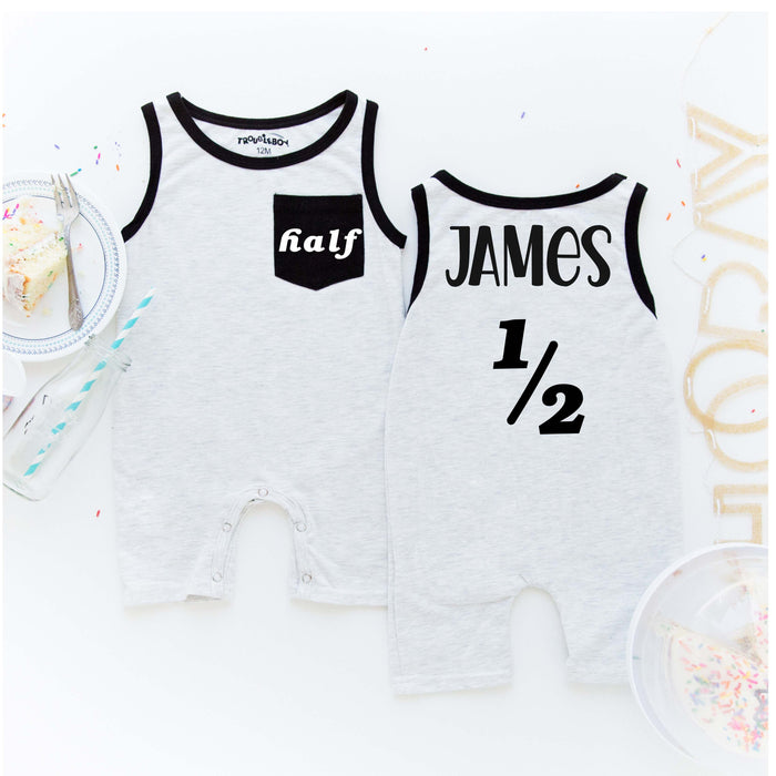 Half Birthday Shorts Romper