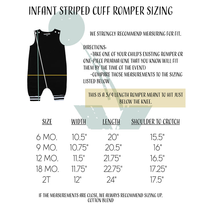 "Halfway To Becoming Wild One" 1/2 Birthday Romper with Striped Cuff