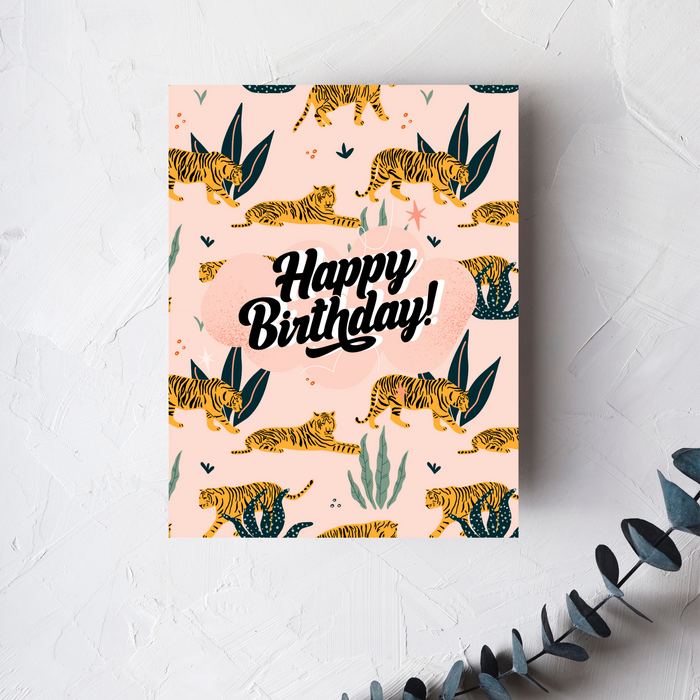 Happy Birthday - Wild Tiger Greeting Card