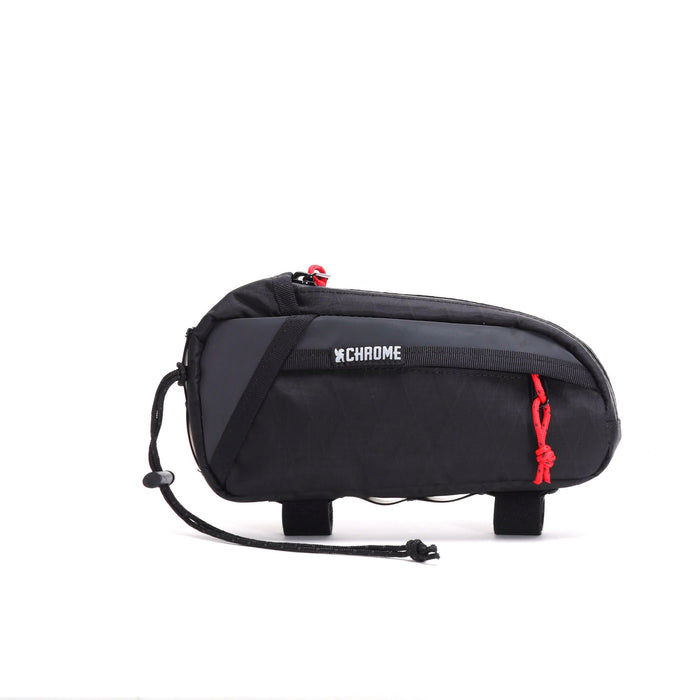 Full front of the Holman Top Tube on bike bag in black reflective #color_black xrf
