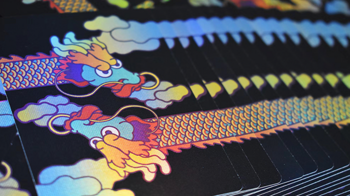 Holographic King of Dragon Playing Cards Playing Cards by Infinity Soliware