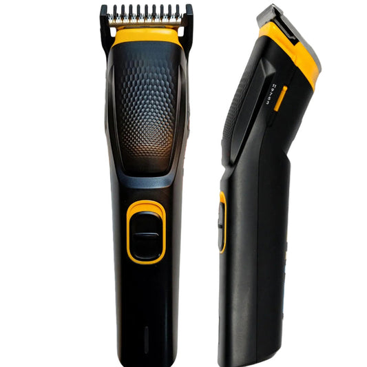 Hair clipper with USB charging feature on a white background, featuring HTC branding.