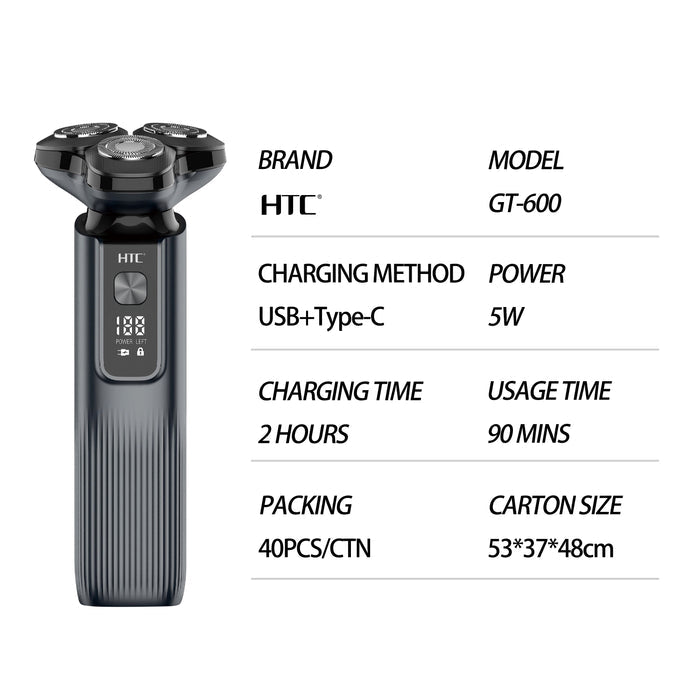 HTC Rotating Tripler Shaving, Grey