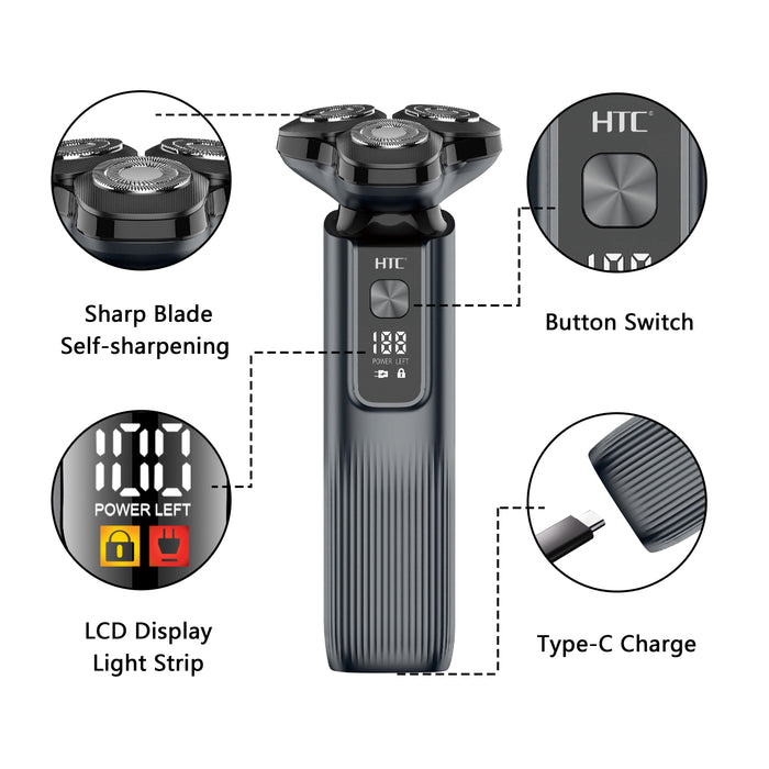 HTC Rotating Tripler Shaving, Grey