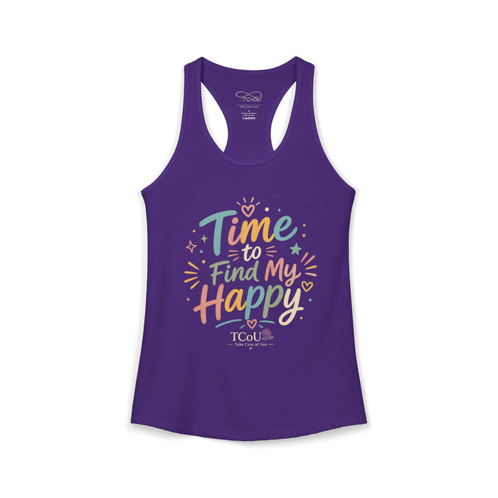 "I'm on Time-Out, Time to Find My Happy", Women's Racerback Tank Top