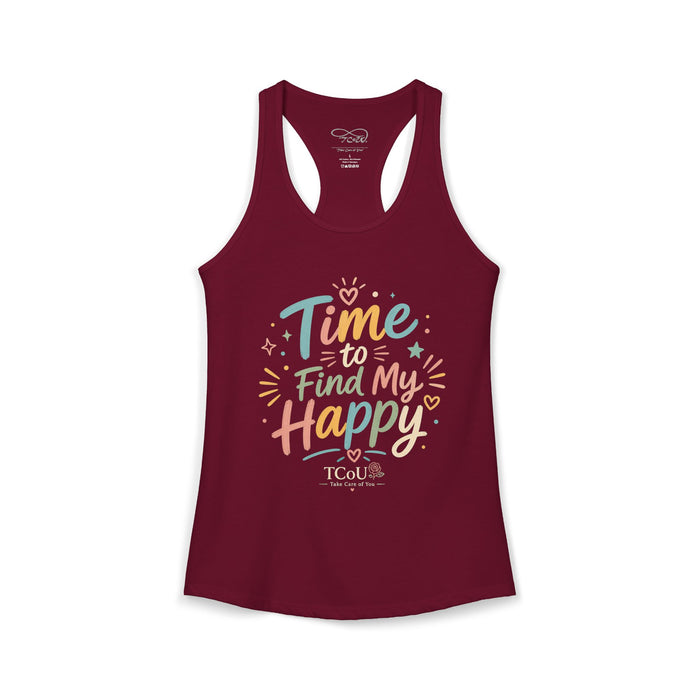 "I'm on Time-Out, Time to Find My Happy", Women's Racerback Tank Top