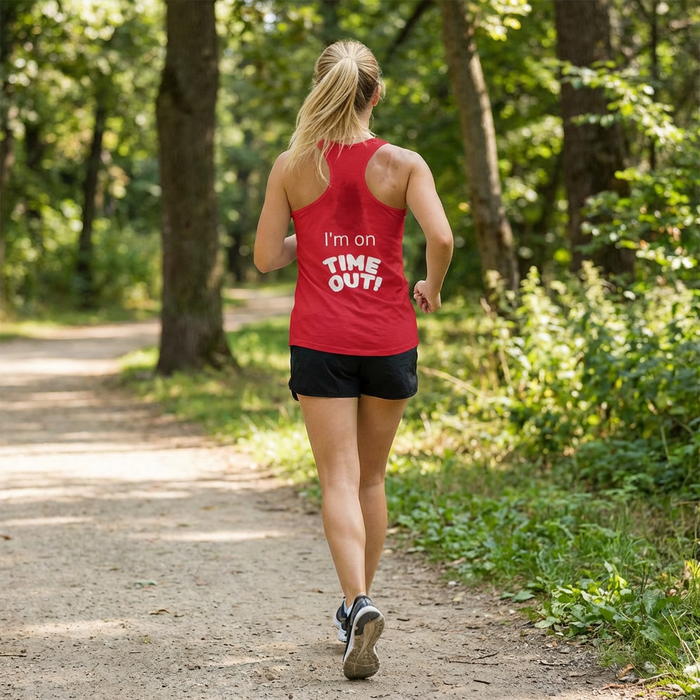"I'm on Time-Out, Time to Find My Happy", Women's Racerback Tank Top
