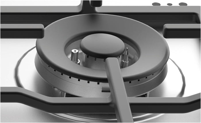 Indesit Built in Hob, 60Cm, Cast Iron, Full Safety, Stainless Steel