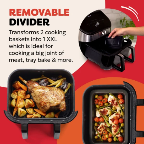 Instant Pot Vortex Versa zone Fryer with Clear Cook, 8.5Lit, 1700Watts, Black