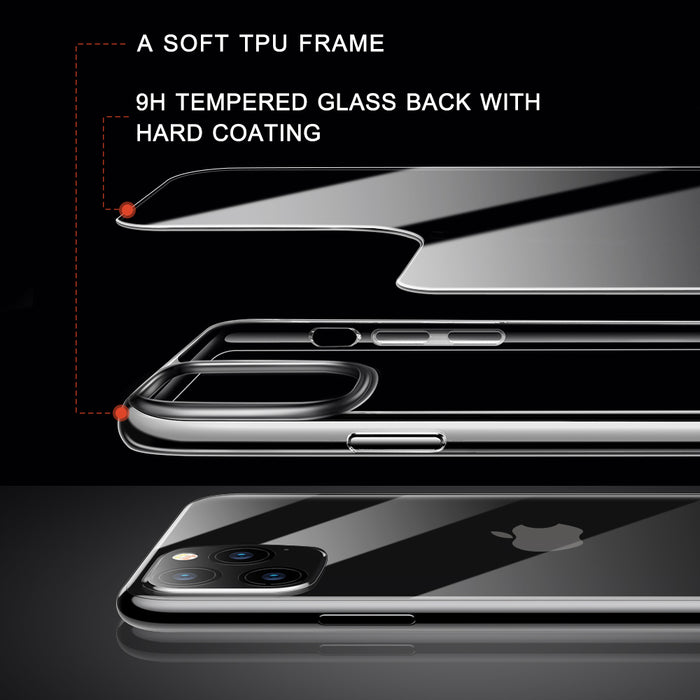 iPhone 11 Pro 5.8 inch Unicorn Beetle GLASS Slim Clear Case-Clear