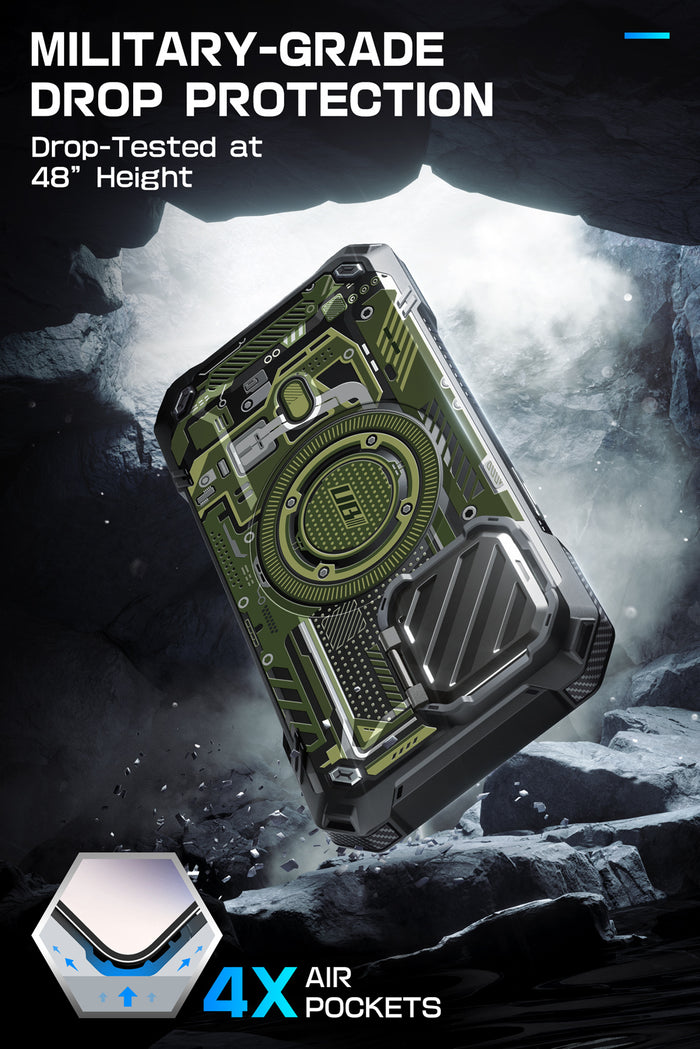 iPhone 15 Pro Max 6.7 inch Unicorn Beetle MAG XT MagSafe Case- Green Circuit