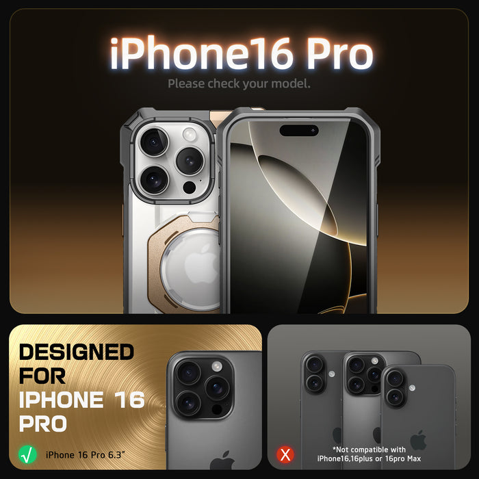 iPhone 16 Pro 6.3 inch UB Grip MagSafe Camera Control Button Phone Case-Gold