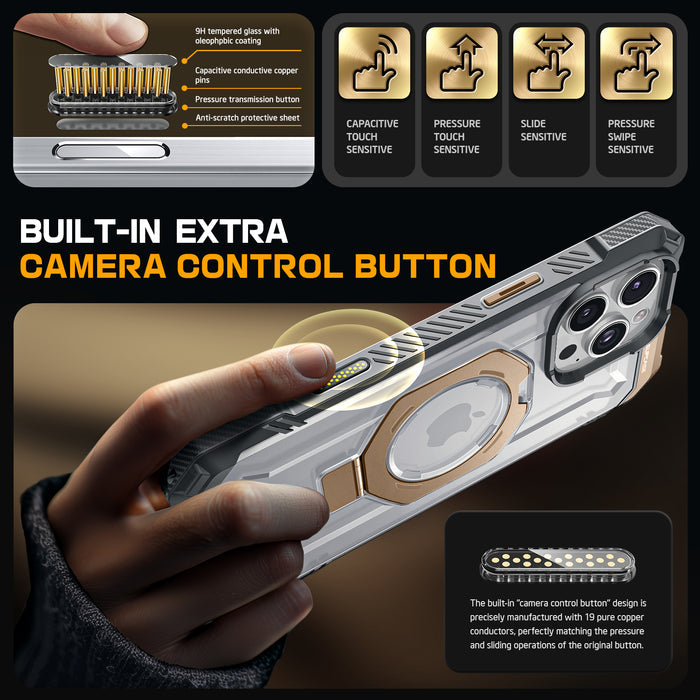 iPhone 16 Pro 6.3 inch UB Grip MagSafe Camera Control Button Phone Case-Gold
