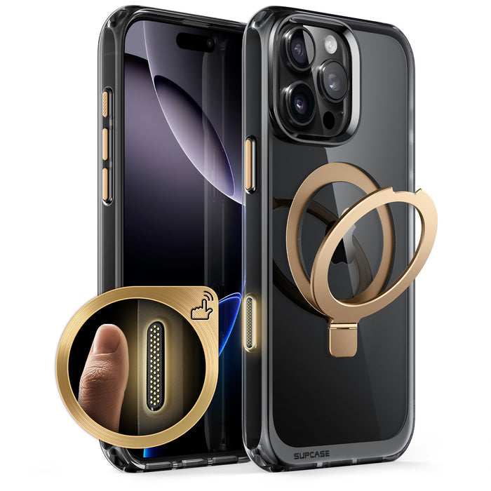 iPhone 16 Pro 6.3 inch Unicorn Beetle MAG Stand Slim Clear MagSafe Camera Control Button Case-Gold