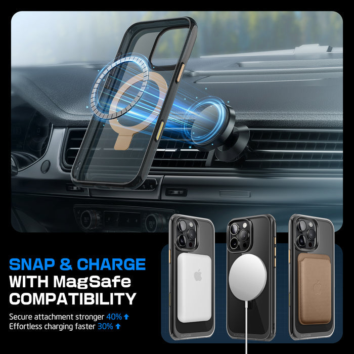 iPhone 16 Pro 6.3 inch Unicorn Beetle MAG Stand Slim Clear MagSafe Camera Control Button Case-Gold