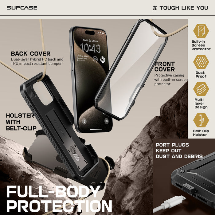 iPhone 16 Pro 6.3 inch Unicorn Beetle Pro Rugged Case(open box)-Black