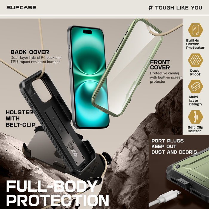 iPhone 16 Pro 6.3 inch Unicorn Beetle Pro Rugged Case(open box)-Dark Green