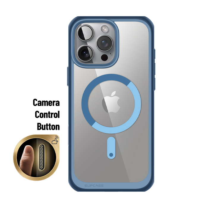 iPhone 16 Pro Max 6.9 inch Unicorn Beetle MAG Slim Clear MagSafe Camera Control Button Case(open box)-Blue