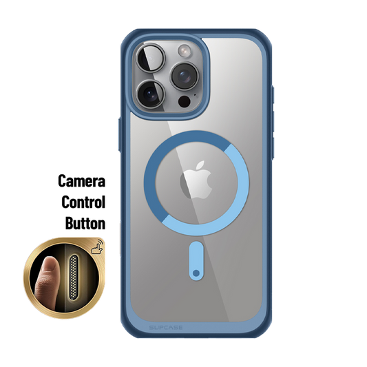 iPhone 16 Pro Max 6.9 inch Unicorn Beetle MAG Slim Clear MagSafe Camera Control Button Case(open box)-Blue