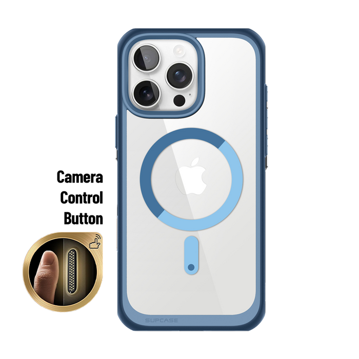 iPhone 16 Pro Max 6.9 inch Unicorn Beetle MAG Slim Clear MagSafe Camera Control Button Case-Blue