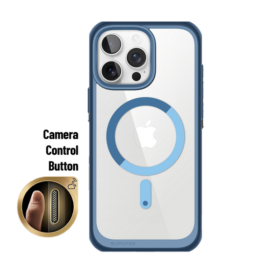 iPhone 16 Pro Max 6.9 inch Unicorn Beetle MAG Slim Clear MagSafe Camera Control Button Case-Blue