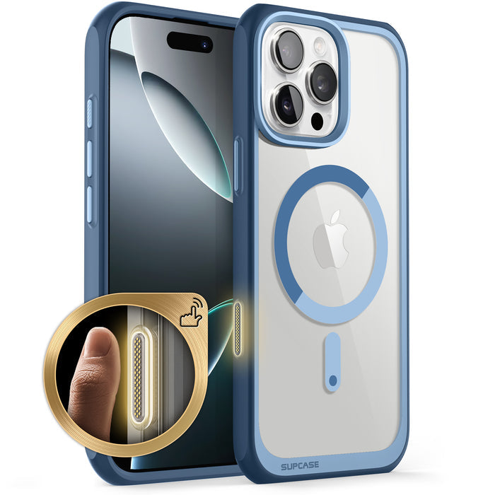 iPhone 16 Pro Max 6.9 inch Unicorn Beetle MAG Slim Clear MagSafe Camera Control Button Case(open box)-Blue