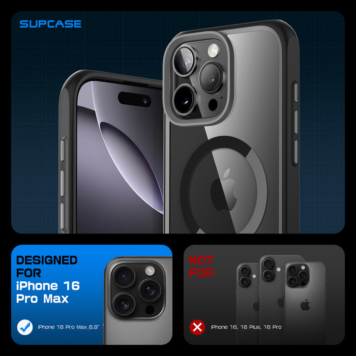 iPhone 16 Pro Max 6.9 inch Unicorn Beetle MAG Slim Clear MagSafe Camera Control Button Case-Black