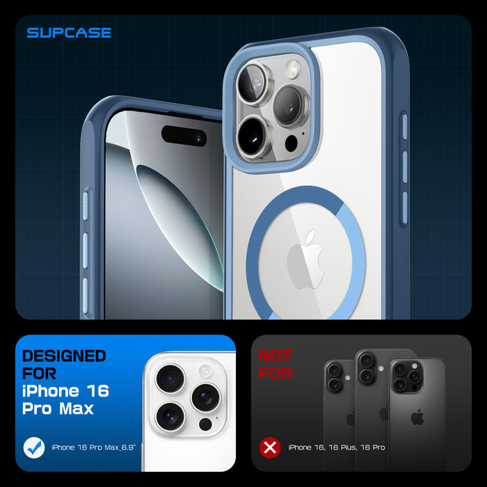 iPhone 16 Pro Max 6.9 inch Unicorn Beetle MAG Slim Clear MagSafe Camera Control Button Case(open box)-Blue