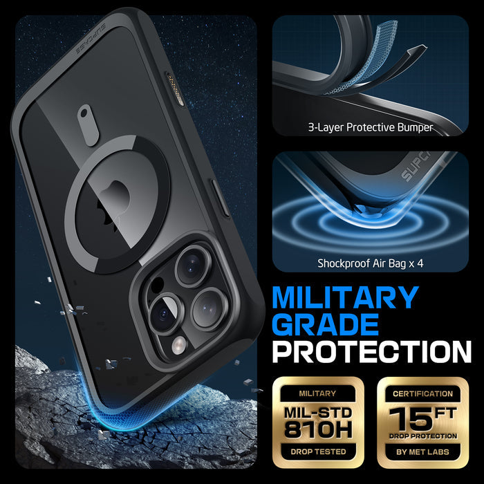 iPhone 16 Pro Max 6.9 inch Unicorn Beetle MAG Slim Clear MagSafe Camera Control Button Case-Black