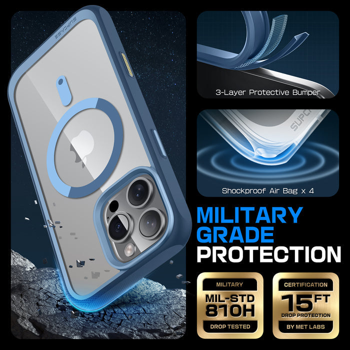 iPhone 16 Pro Max 6.9 inch Unicorn Beetle MAG Slim Clear MagSafe Camera Control Button Case(open box)-Blue