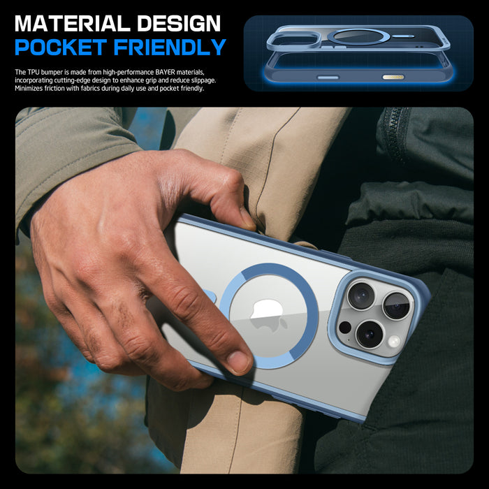 iPhone 16 Pro Max 6.9 inch Unicorn Beetle MAG Slim Clear MagSafe Camera Control Button Case-Blue