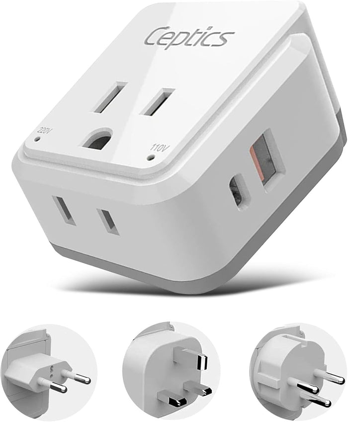 Israel, Jordan, Middle East Travel Adapter Set | Type C, G, H - USB & USB-C Ports + 2 US Outlets (PAK-ME)