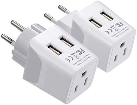 Israel, Palestine Adapter Plug Combo- Type H, C | Dual USB - Israeli Combo (CTU-9C-14)