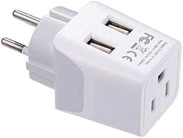 Israel, Palestine Adapter Plug Combo- Type H, C | Dual USB - Israeli Combo (CTU-9C-14)