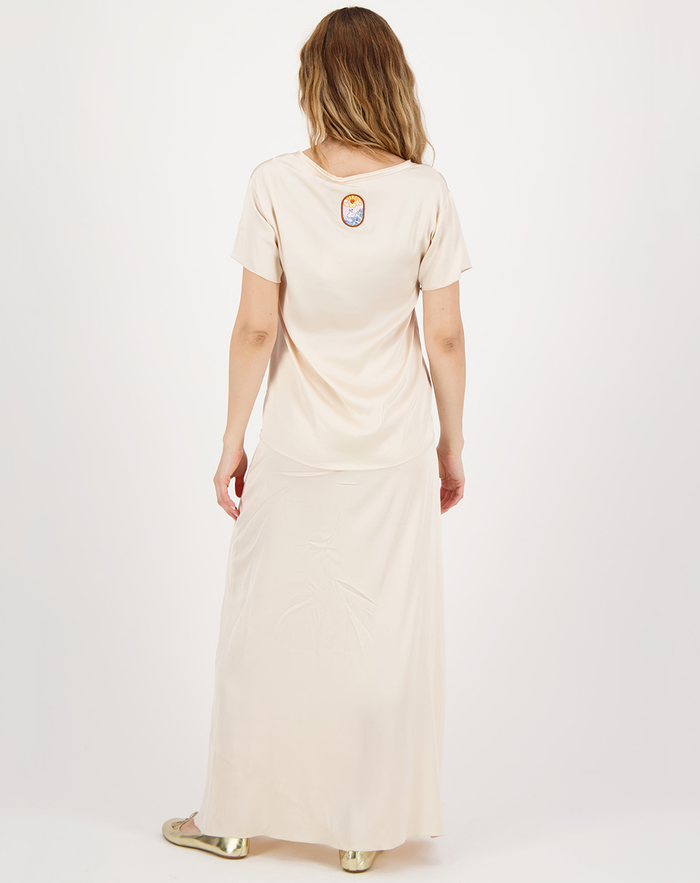Jasmin Natural Solid V Neck Shirt