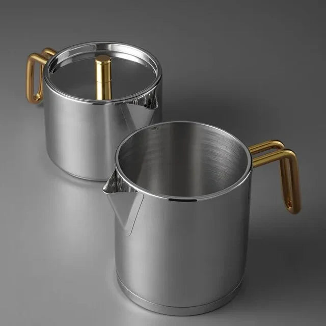 Jumbo Metalix Titanyum Gold Théière avec Fond Induction, Taille Midi
